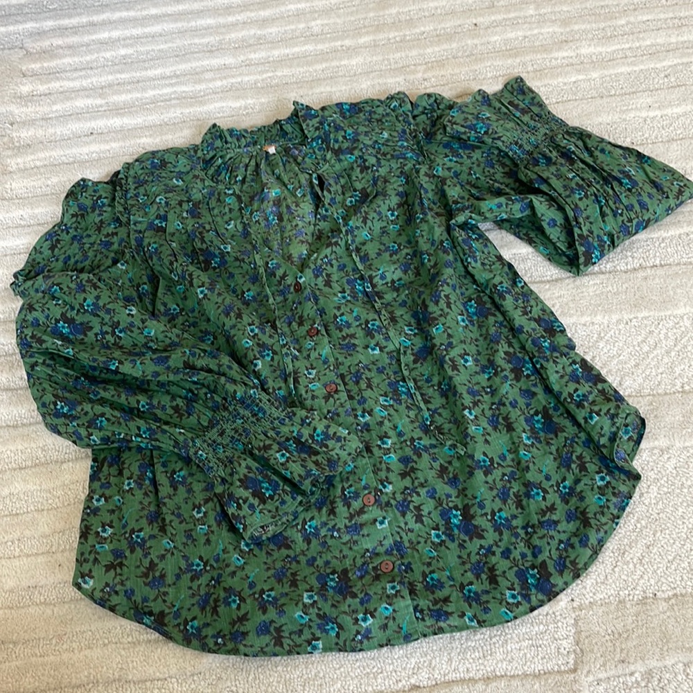 Sz Medium Free People Floral Blouse